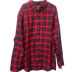 Men's The Foundry Supply‎ Co. Red Plaid Button Down Long sleeve Shirt Sz 3XLT